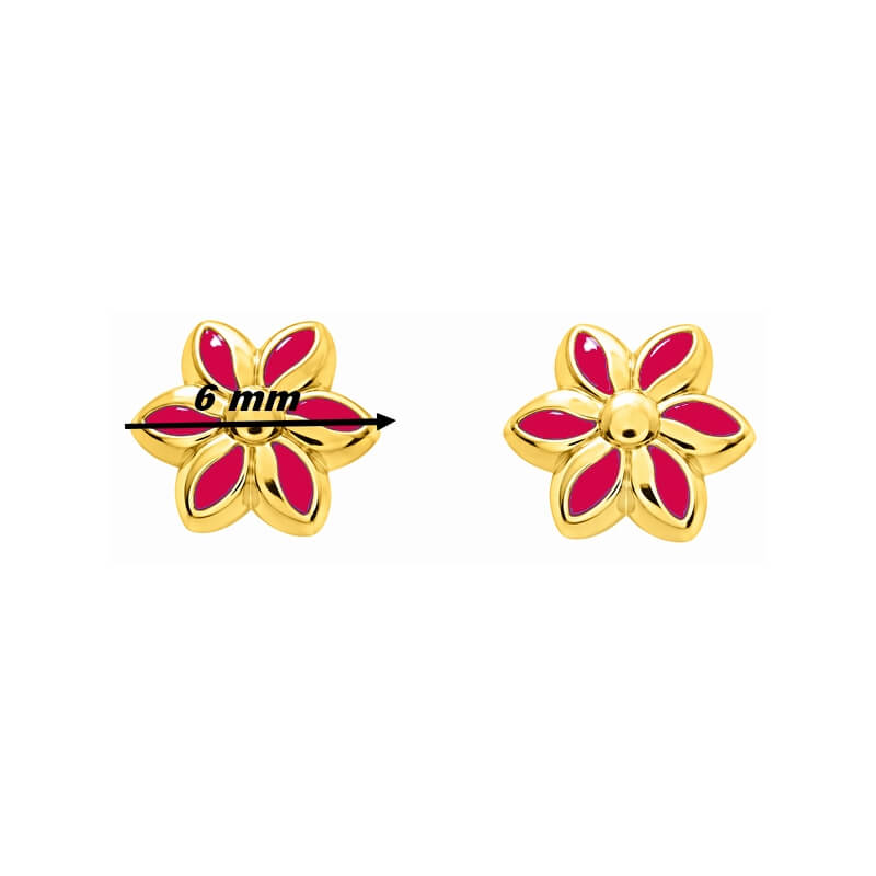 Boucles d'oreilles Enfant Or jaune Fleur ROBBEZ MASSON, dimensions