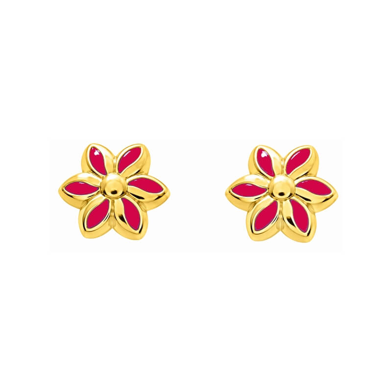 Boucles d'oreilles Enfant Or jaune Fleur ROBBEZ MASSON
