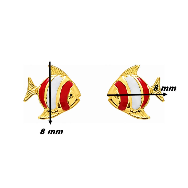 Boucles d'oreilles Enfant Or jaune Poisson ROBBEZ MASSON, dimensions