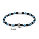 Bracelet tête de mort Acier inoxydable Homme élastique ROCHET, largeur