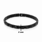 Bracelet Homme Acier noir inoxydable ROCHET, largeur