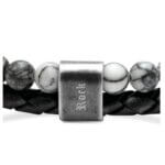 Bracelet cuir noir et Jaspe grise Homme ROCHET, autre vue