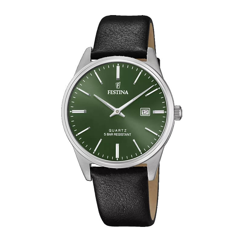montre-Homme-FESTINA-acier-et-cuir-des-idees-bijoux-thomas-javon-F20512-5 Montre Homme FESTINA cuir cadran vert F20512/5