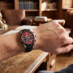 Montre Homme FESTINA cuir Chronographe grenat F20561/7, portée