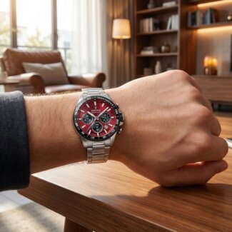 Montre Homme Chronographe grenat FESTINA Acier F20560/7, portée