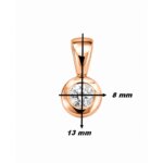 Pendentif Or rose et Diamant HAMPTONS Thomas JAVON, dimensions.