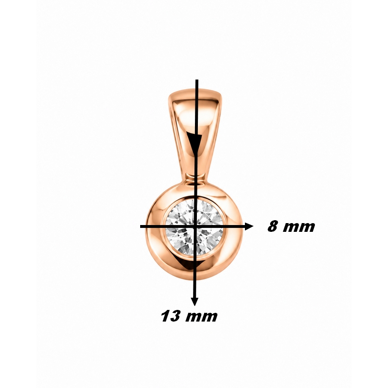Pendentif Or rose et Diamant HAMPTONS Thomas JAVON, dimensions.
