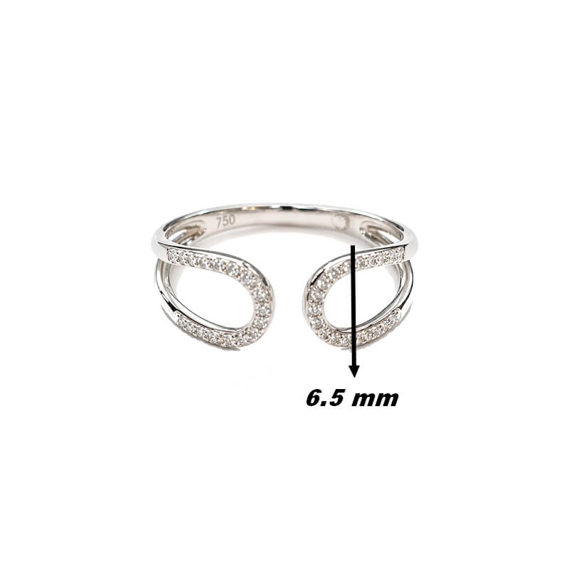 Bague Or blanc et Diamants THOMAS JAVON, largeur