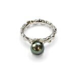 Bague Or blanc et perle de Tahiti THOMAS JAVON