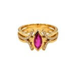 Bague Or jaune Diamants et Rubis THOMAS JAVON