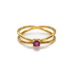 Bague Or jaune et Rubis THOMAS JAVON