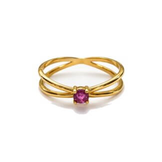 Bague Or jaune et Rubis THOMAS JAVON