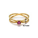 Bague Or jaune et Rubis THOMAS JAVON, largeur.