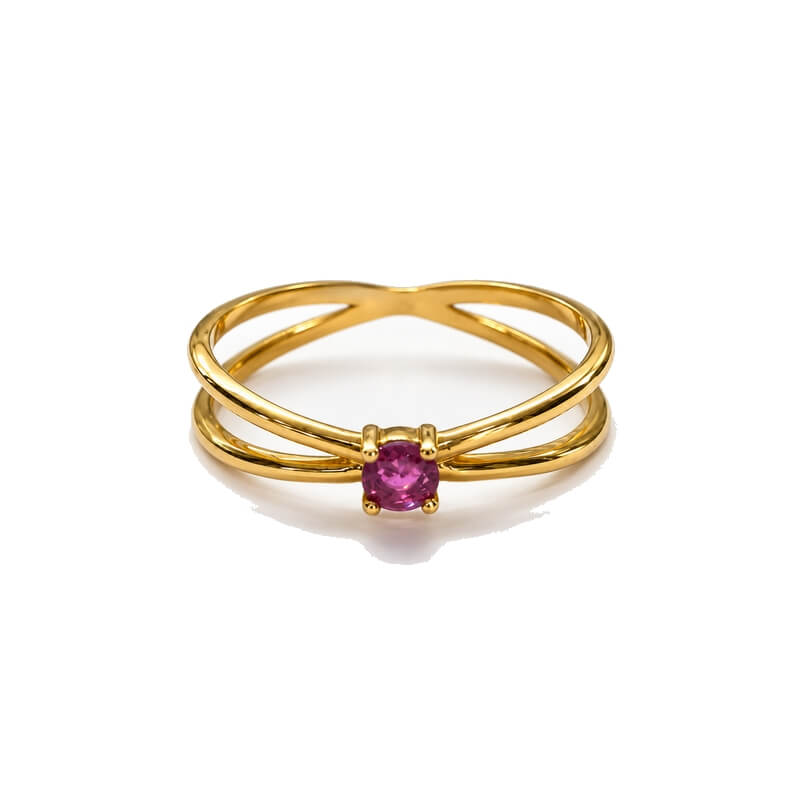 Bague Or jaune et Rubis THOMAS JAVON