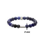 Bracelet Homme Acier inoxydable et Lapis-lazuli ROCHET, diamètre.