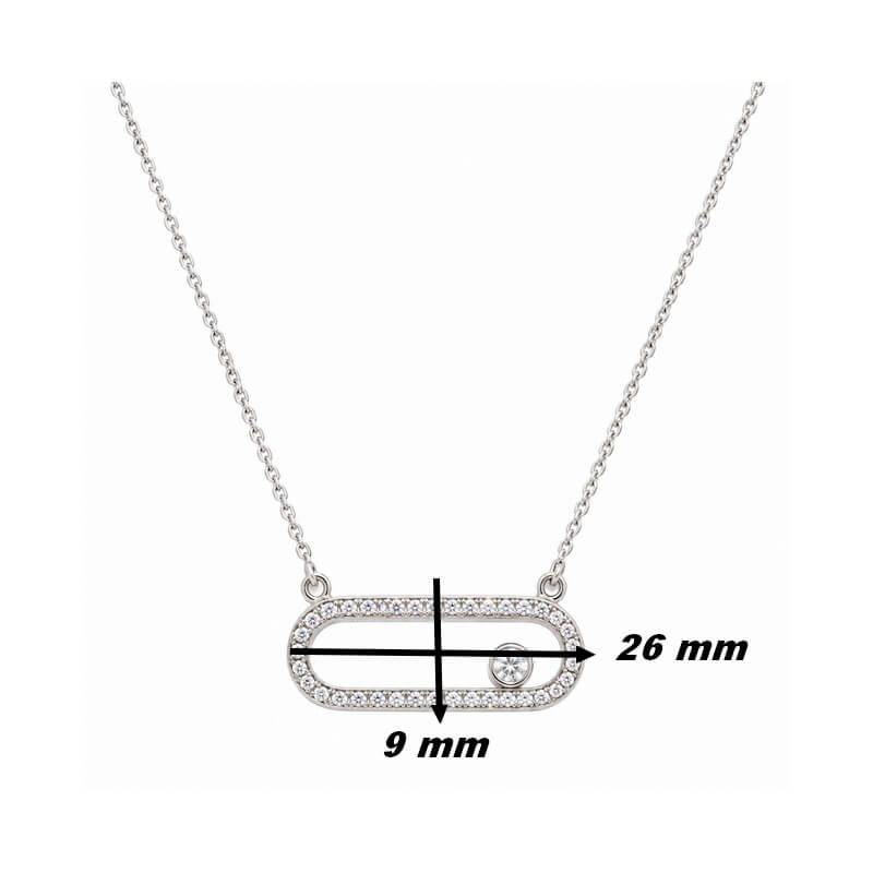 Collier Or blanc et Diamants HAMPTONS by Thomas JAVON, dimensions.