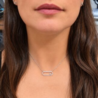 Collier Or blanc et Diamants HAMPTONS by Thomas JAVON, porté