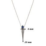 Collier Or blanc Saphir et Diamants Thomas JAVON, dimensions.